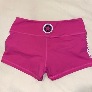 Pink savage barbell shorts medium hung dry